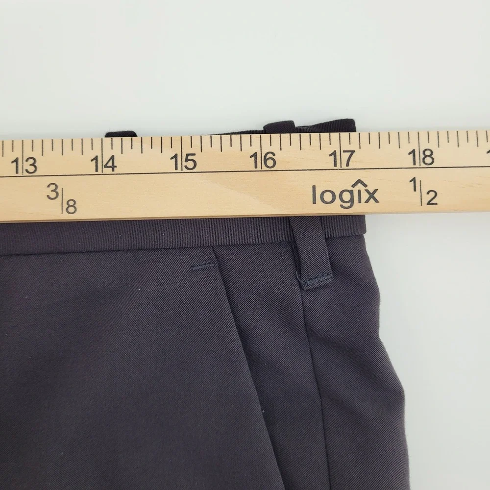 Van Heusen Flex Mens Straight Fit Dress Pants 34x34 Black Flat Front Office Wear
